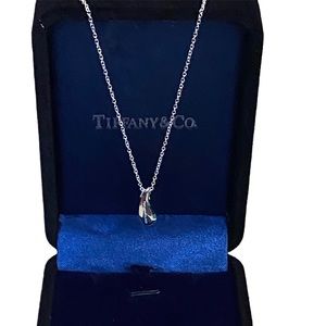 TIFFANY & CO Teardrop Necklace- 16” - Comes with T&Co Navy Velvet Necklace Box